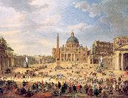 Panini, Giovanni Paolo Departure of Duc de Choiseul from the Piazza di St. Pietro Spain oil painting artist